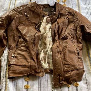 Brown leather jacket
